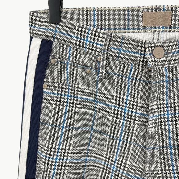 MOTHER The Insider Cropped Ankle Pants | Sz 28 | Grey/Blue Plaid - Picture 8 of 12